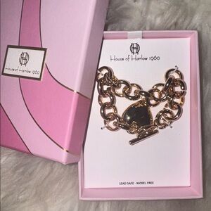 House of Harlow 1960 Gold Tone Chunky Bracelet NIB